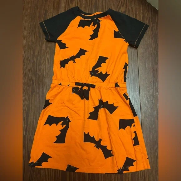 Cat & Jack | Dresses | Halloween Girls Orange Black Bat Catjack Dress |  Poshmark